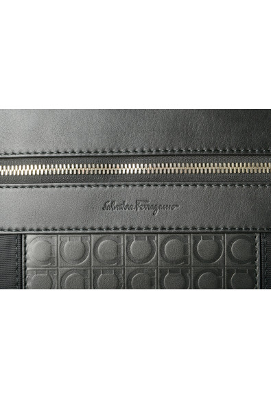 Salvatore Ferragamo Unisex Black Leather & Canvas Logo Print Backpack: Picture 2