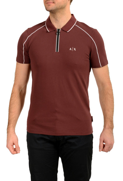 Armani Exchange Men's Plum Logo Print Short Sleeve Polo Shirt