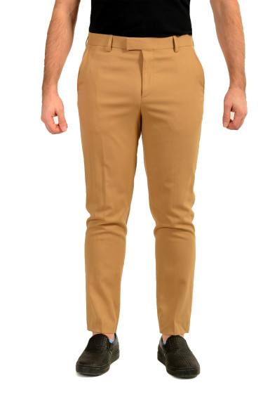 Hugo Boss Men's "H-Perin-WG-253" Beige Relaxed Fit Wool Dress Pants 
