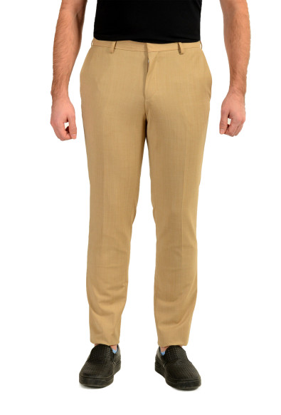 Hugo Boss Men's "Getlin232X" Slim Fit Beige Wool Dress Pants