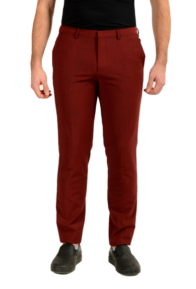Hugo Boss Men's "Hesten232X" Extra Slim Fit Red Wool Dress Pants 
