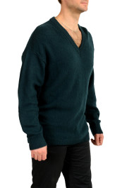 Scuderia Ferrari Men's Emerald Green 100%Wool V-Neck Pullover Sweater: Picture 2