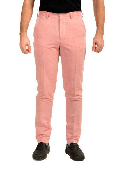 Hugo Boss Men's "Pirko1" Pink Linen Flat Front Pants