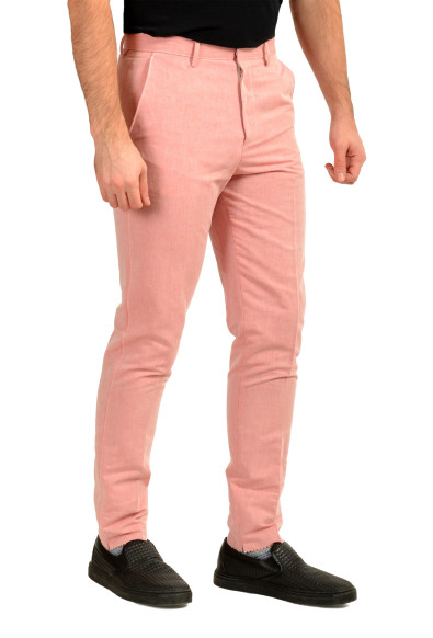 Hugo Boss Men's "Pirko1" Pink Linen Flat Front Pants: Picture 2