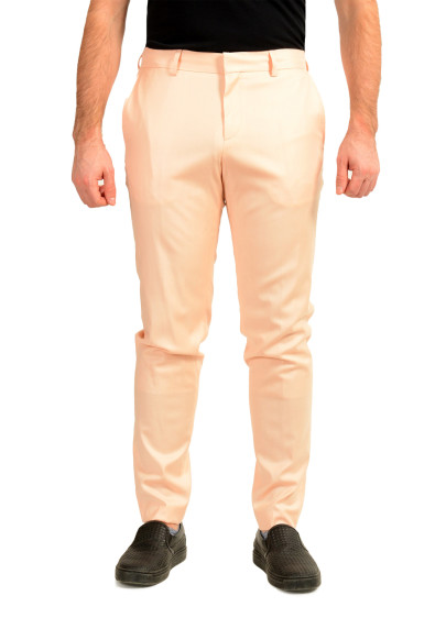 Hugo Boss Men's "H-Genius-252" Salmon Pink Slim Fit Wool Pants