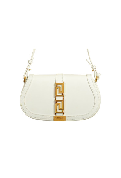 Versace Women's White 100% Leather Greca Goddess Handbag Shoulder Bag: Picture 2