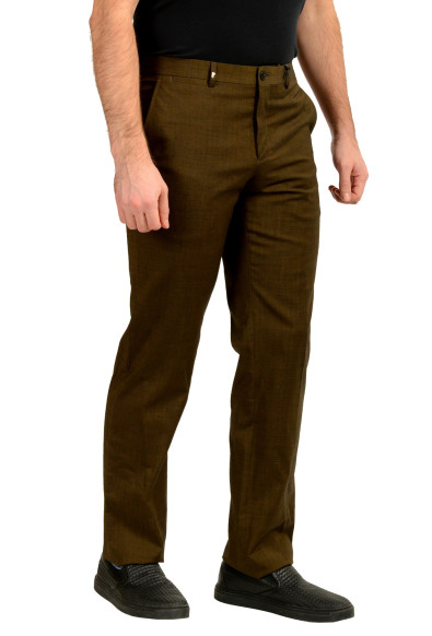 Versace Collection Men's Wool Olive Green Dress Pants: Picture 2