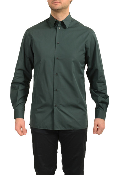 Scuderia Ferrari Fluid Pure Cotton Italian Collar Green Shirt