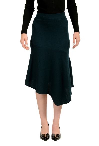 Scuderia Ferrari Women's Emerald Green 100% Wool Asymmetrical Skirt 