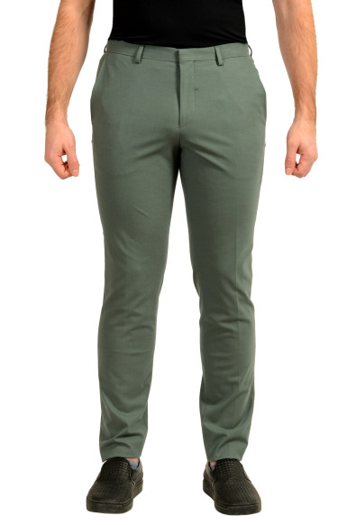 Hugo Boss "Hesten232X" Extra Slim Fit Sage Green Wool Pants
