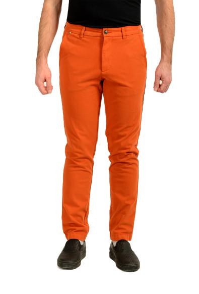 Hugo Boss "H-Kaiton1" Slim Fit Orange Flat Front Pants 