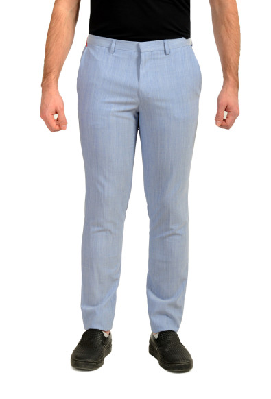 Hugo Boss "Hesten232X" Extra Slim Fit Wool Flat Front Dress Pants