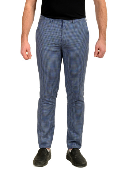 Hugo Boss "Hesten212" 100% Wool Plaid Flat Front Dress Pants