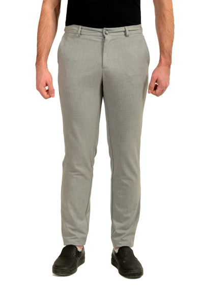 Hugo Boss "P-Genius-EL-WG-252F" Gray Flat Front Dress Pants