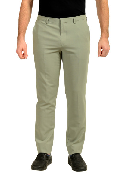 Hugo Boss "Hesten232X" Extra Slim Fit Sage Wool Dress Pants