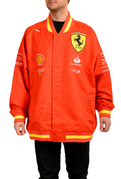 Scuderia Ferrari & Puma Men's True Red Embroidered Bomber Jacket