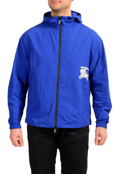 Burberry Men's "Knight" Royal Blue Hooded Full Zip Windbreaker Jacket US S IT 48