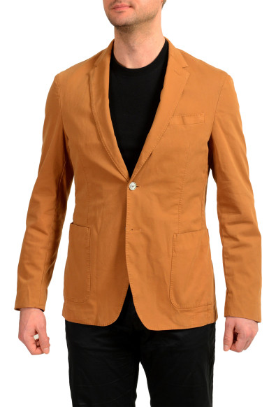 Hugo Boss Men's "Hanry-D" Slim Fit Brown Striped Two Button Blazer 