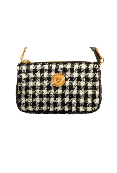 Versace Women's Wool Lurex Jacquard Gold Medusa Quilted Handbag Shoulder Bag: Picture 2