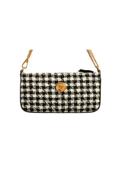 Versace Women's Tweed Wool Gold Medusa Quilted Clutch Shoulder Bag: Picture 2