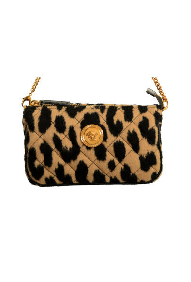 Versace Women's Mini 100% Wool Gold Medusa Quilted Handbag Shoulder Bag: Picture 2