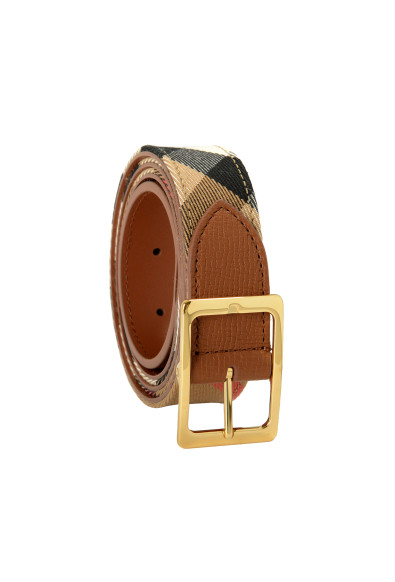 Burberry Reversible30 Housecheck Leather/Canvas Signature Print Belt