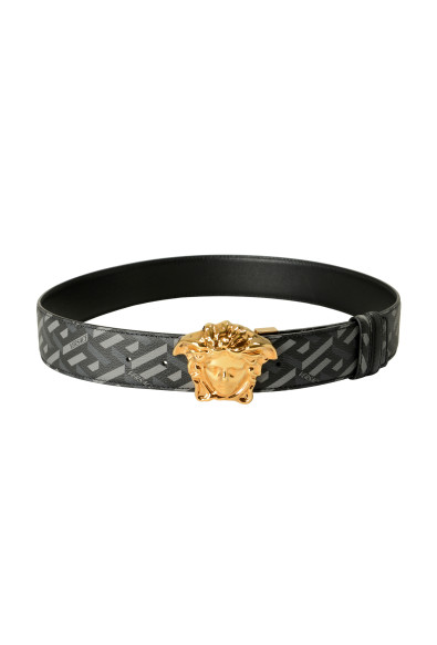 Versace Leather/Canvas Medusa Head Decorated Reversible Belt: Picture 2