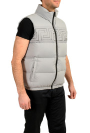 Versace Men's Gray Greca Print Down Sleeveless Jacket Puffer Vest: Picture 2
