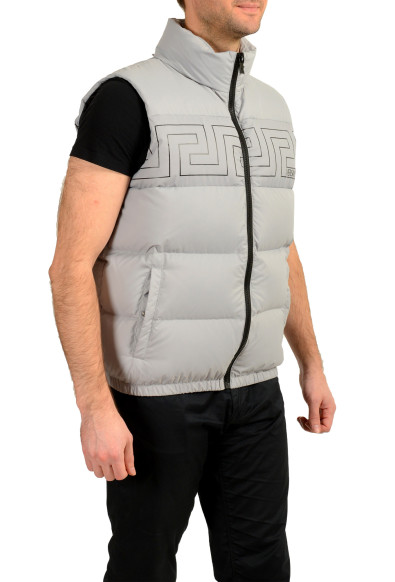 Versace Men's Gray Greca Print Down Sleeveless Jacket Puffer Vest: Picture 2