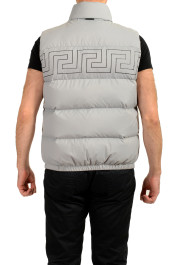 Versace Men's Gray Greca Print Down Sleeveless Jacket Puffer Vest: Picture 3