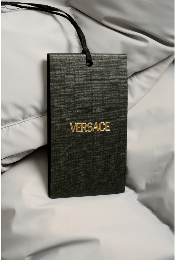 Versace Men's Gray Greca Print Down Sleeveless Jacket Puffer Vest: Picture 6