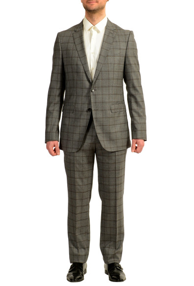 Hugo Boss Men's "Novan5/Ben2" Slim Fit Gray Plaid 100% Wool Suit