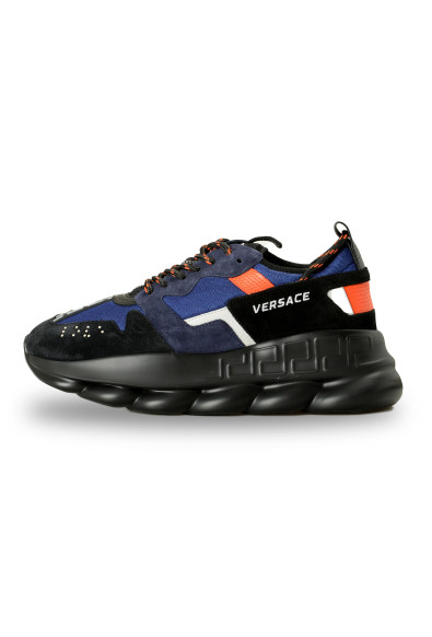 Versace Men's Suede & Leather "Chain Reaction" Sneakers Shoes: Picture 2