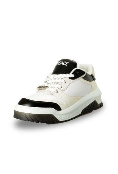 Versace Men's Leather & Suede White/Black Sneakers Shoes