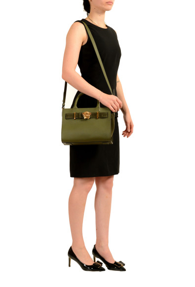 Versace Grained Leather & Suede Gold Medusa Tote Handbag Shoulder Bag: Picture 2