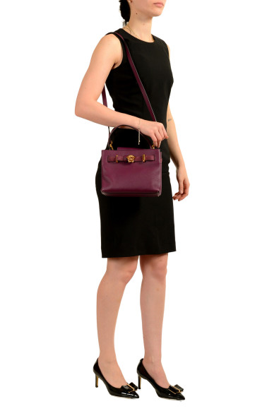 Versace Grained Leather & Suede Gold Medusa Mini Tote Handbag Shoulder Bag: Picture 2