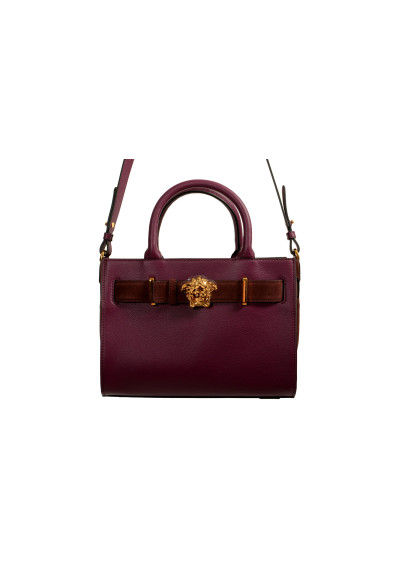 Versace Grained Leather & Suede Gold Medusa Large Tote Handbag Shoulder Bag: Picture 2