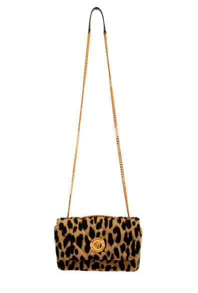 Versace Women's Small 100% Wool Gold Medusa Quilted Handbag Shoulder Bag