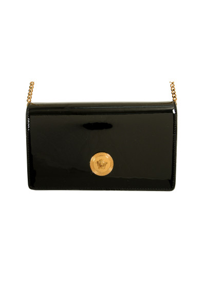 Versace Women's 100% Patent Leather Gold Medusa Head Crossbody Shoulder Bag: Picture 2