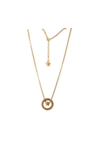 Versace Unisex Gold Color Metal Medusa Greca Chain Necklace Pendant: Picture 2