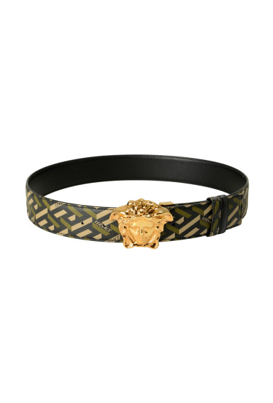 Versace Leather/Canvas Medusa Head Decorated Reversible Belt: Picture 2
