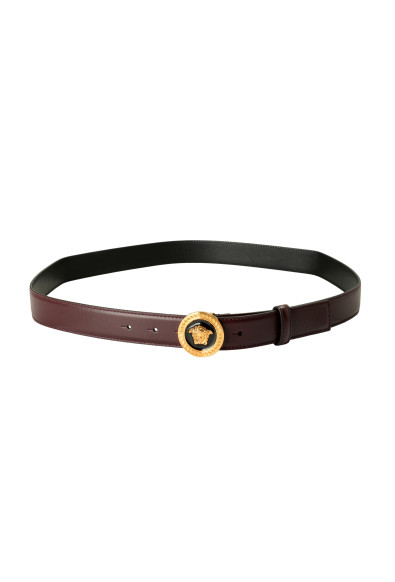 Versace Plum 100% Leather Gold Medusa Head Decorated Belt: Picture 2