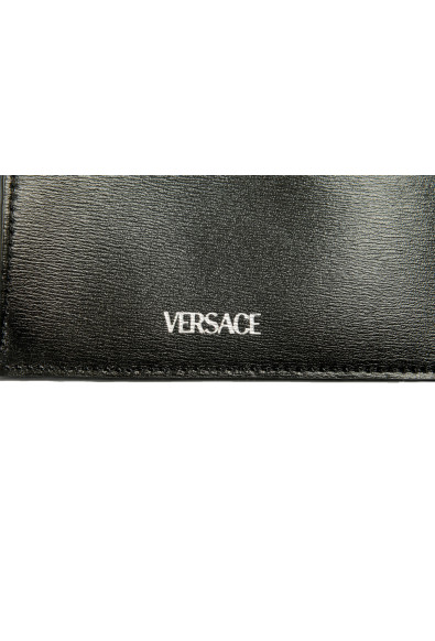Versace Black 100% Leather Silver Logo Print Card Case Holder: Picture 2