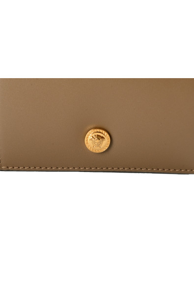 Versace Chestnut 100% Leather Gold Medusa Head Trifold Wallet: Picture 2