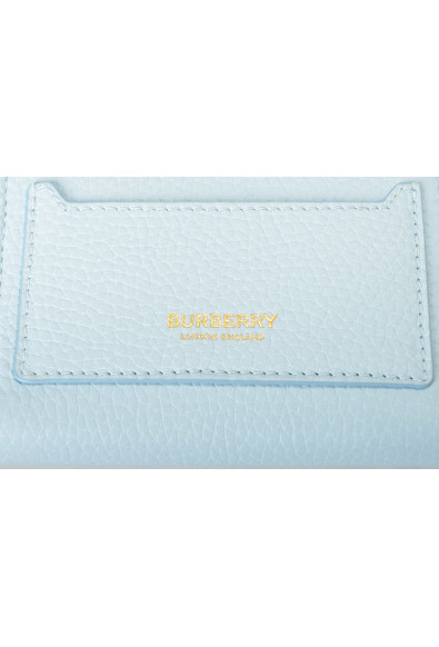 Burberry 100% Pebble Leather Pale Blue Mini Zip Around Wallet: Picture 2