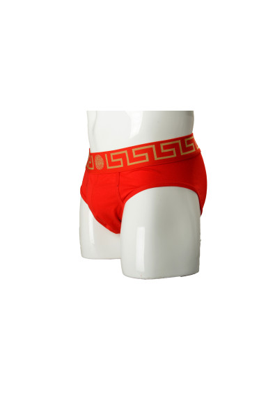 Versace Men's Red/Gold Border Low Rise Slip Underwear: Picture 2