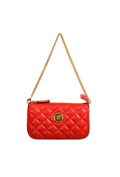 Versace Women's True Red Gold Medusa Quilted Small Handbag Shoulder Bag