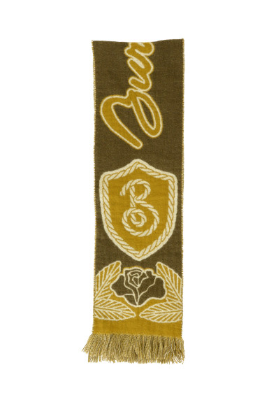 Burberry "MU B Shield Graphic Scf" Loch Wool Cashmere Scarf