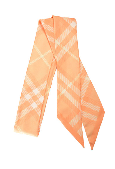 Burberry "SS LG VTG RVS Silk SY" Peach 100% Silk Neck Scarf