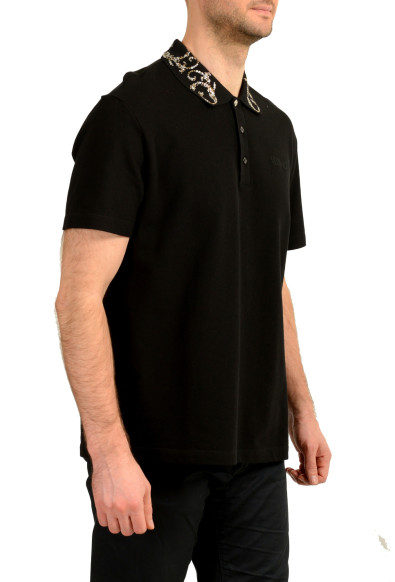 Versace Men's Black Logo Embroidery Short Sleeve Polo Shirt: Picture 2